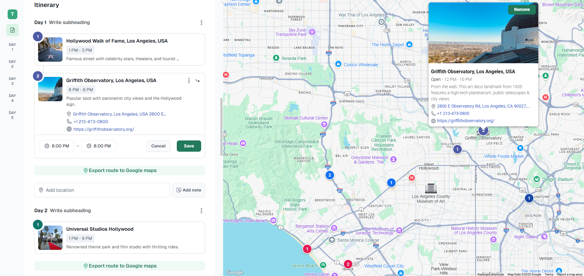 Example trip to Japan